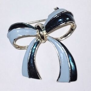 Signed Gerry's Vintage Teal Blue Ribbon bow